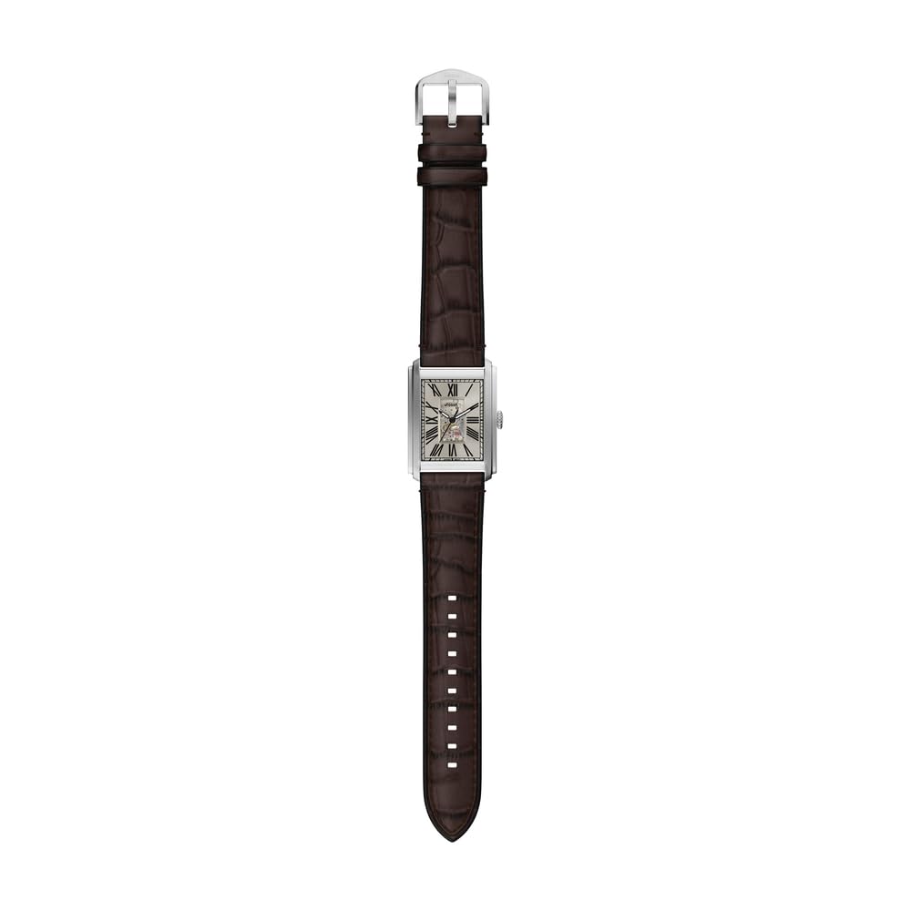 Fossil Carraway Herren 30MM Silberfarbene Edelstahluhr, ME3272
