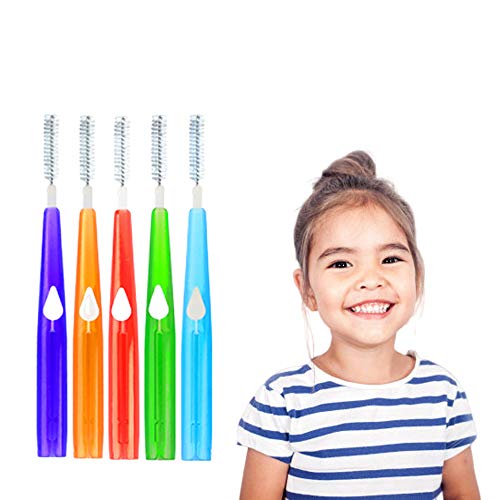 IRCHLYN Interdental Brush 0.6-1.2mm Dental Brushes Between Teeth Braces Cleaning Slim Brush Floss Brushes for Children and Adult with Different Sizes (50 Pcs)