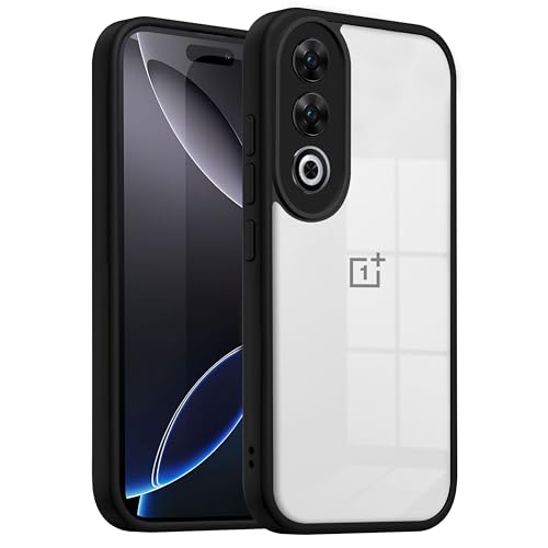 Image of V-TAN Back Cover Compatible with OnePlus Nord CE4 5G Case, Transparent Clear, TPU, Camera Protective Shockproof Cover (Black)