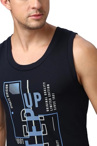 Image of Van Heusen Men's Cotton Regular Fit Sport Graphic Print Vest - Super Soft, Sleeveless,