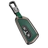 ontto Autoschlüssel Hülle Schlüsseletui Schlüsselhülle Schlüsselcover Passt für VW Golf 8 GTE Passat B9 ID.3 ID.4 ID.5 GTX für Skoda Superb 4 Enyaq 2022-2025 Schlüsselanhänger Zubehör-Schwarz Grün