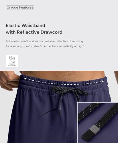 BRXL Men’s Lightweight Track Pants with Zipper Pockets Tapered Athletic Pants for Running Workout Navy M — view 4