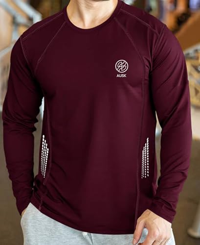 Image of AUSK Men Polyester Tshirt || Mens Full Sleeve Sports Regular Fit T-Shirt