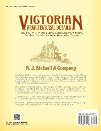 Victorian Architectural Details: Designs for Over 700 Stairs, Mantels, Doors, Windows, Cornices, Porches, and Other Decorative Elements (Dover Architecture) - Image 2