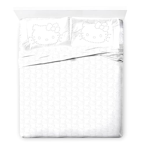Jay Franco Hello Kitty Queen Size Sheet Set - Super Soft 4 Piece Zodiac & Stars Bedding Set - Microfiber Sheets Includes Reversible Pillow Covers