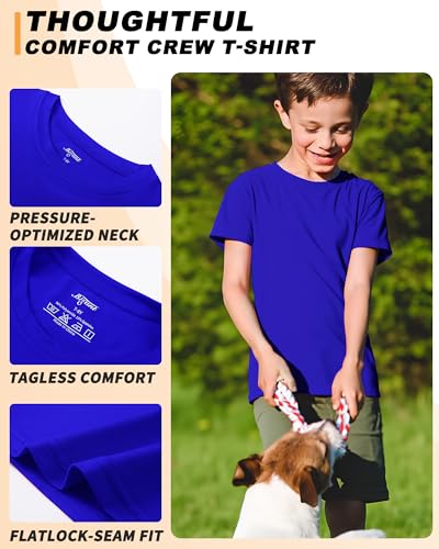 Image of Boys Shirts Athletic Dry Fit Neon T Shirts Short Sleeve Kids Youth Moisture Wicking Quick Dry Sports Training Performance Tee