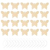 DIYEAH Rodajas de Madera sin Terminar para Manualidades 50 Piezas de Recortes de Madera en Blanco en Forma de Insecto Alado DIY Pintura Rápida y Decoración Creativa