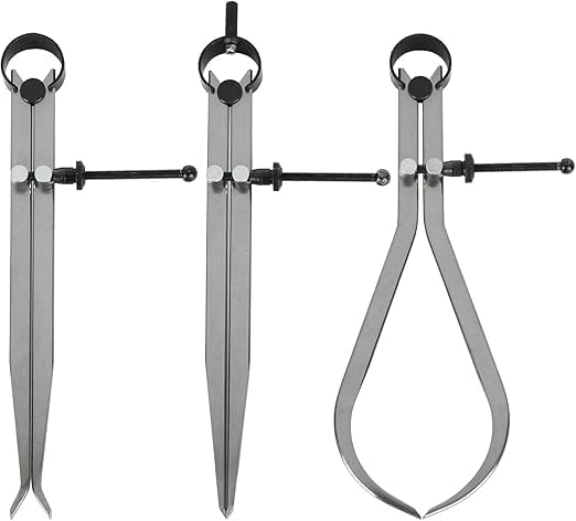 3-Piece Spring Caliper Set, 10 Inch / 250MM Inside Outside Divider Calipers, Precision Measuring Tool Divider Set