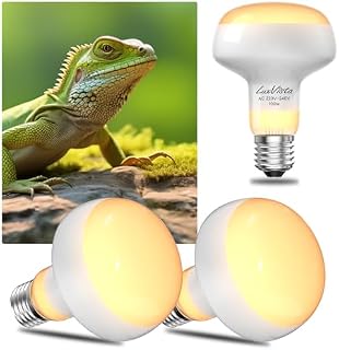 Luxvista 100W Intense Heat Lamp Bulb for Reptiles, E27 Dimmable Basking Bulb, UVA Reptiles Heat Lamp Bulb, Reptile Heat Lamp for Tortoise, Bearded Dragon, Lizard, Chicks and Puppies 3Pack