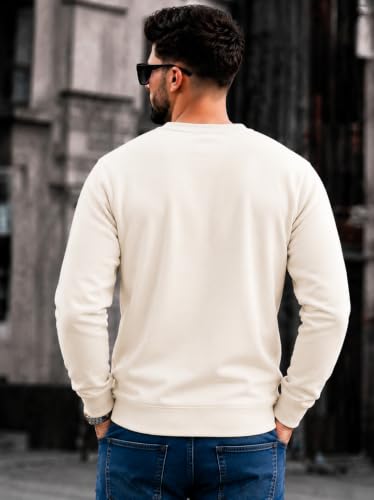 Image of Mack Jonney Men's Solid Winter Sweatshirt|Soft Fleece Fabric Full Sleeve Round Neck Sweatshirt|Stylish Casual Wear for Men-mj-281