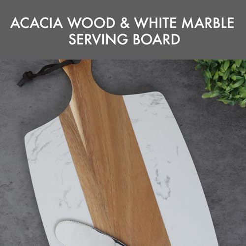 Tabla de cortar rectangular de mármol y madera Acacia miniatura 6