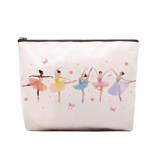 RTTLALUO Dance Makeup Bag, Dance Gifts For Women Girls Friends Dancer, Dancing Makeup Pouch, Travel Toiletry Bag With Zipper, Birthday Anniversary Christmas Gifts For Dancer Women