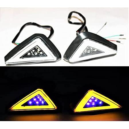 Vagary Front DRL Running LED Indicator for Yamaha R15 V3.0, R15 S, Honda CBR 150, 250, 650F, Bajaj RS200, Kawasaki Ninja 250, 300, 400 - Blue, Yellow-image-48