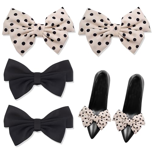PYSEOSISE 4 Piezas Clips para Zapatos Decorativo, Clips de Zapatos de Arco Desmontables, Hebilla de Zapato Elegante Adornos para Zapato para Bodas Fiestas Uso Diario