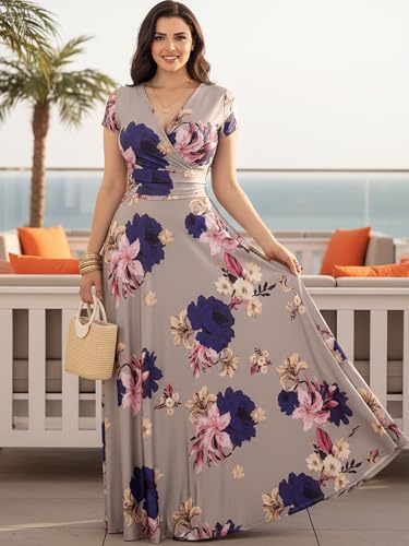 Image of KOH KOH Womens Long Modest Floor Length Flowing Summer Print Maxi Dress