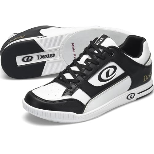 Image of Dexter Men's Royal Bowling Shoe White /Black - Universal Slide Soles - Made for Both Left and Right Handed Bowlers - Athletic Fit - Lightweight