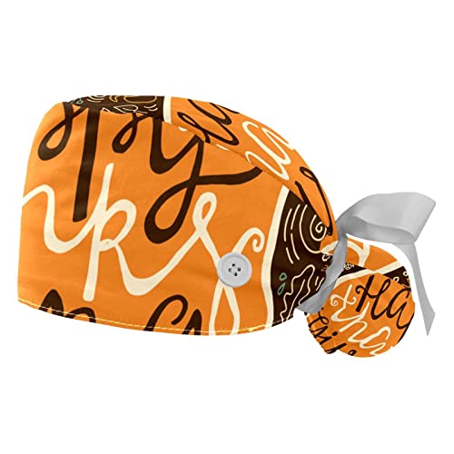 Chapeaux bouffants JDEZ : lot de 2 casquettes de travail respirantes Thanksgiving
