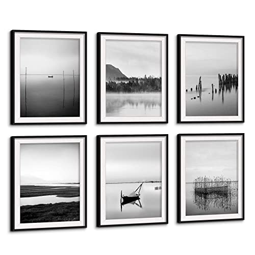 Lake Framed Wall Art Decor: Calming Nature Landscape Artwork 6