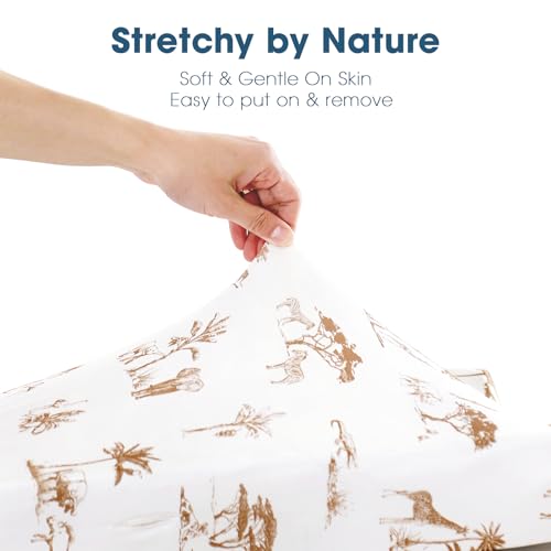 Image of GRSSDER Stretch Ultra Soft Jersey Knit Changing Pad Cover Set 2 Pack, Change Table Pad Covers Fit 32 inch /34 inch x 16 inch Pads Safe and Snug, Stylish Elk Animals Pattern