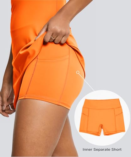 MEIVSO Womens Cami Strap Tennis Dress Built-in Bra & Short Spaghetti Strap Workout Athletic Dresses4