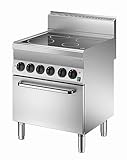 1 x 1,8 kW, Ø 180 mm Bartscher 4 Felder Elektroherd mit Elektro-Umluftbackofen 1/1 GN - 115059