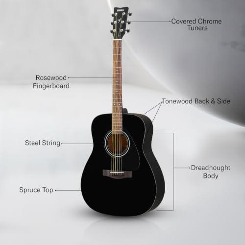 Yamaha F280 6-String Black Acoustic Guitar - Image 7