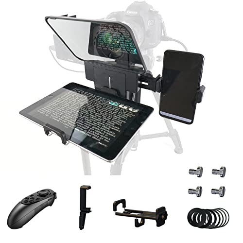 OWON Téléprompteur Portable avec télécommande, Design Double Griffe Froide, Prend en Charge l'appareil Photo Reflex numérique et l'enregistrement vidéo de téléphone Portable pour Diffusion en Direct Cover