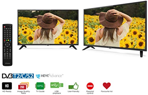 STRONG SRT32HC2003 32“ (80 cm) HD LED Fernseher mit Triple Tuner (HD, HDMI, Scart, USB, EPG, CI+, DVB-T Antenne, Hotel Modus… – Ansicht 2