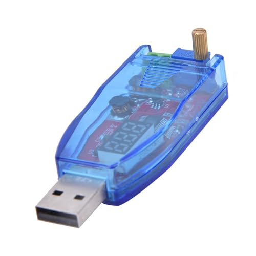 Fafeicy Módulo Regulador de Potencia Ajustable USB, Aluminio, Salida de 1-24 V, Control de Voltaje Suave, Ideal para Proyectos de Bricolaje y Robótica