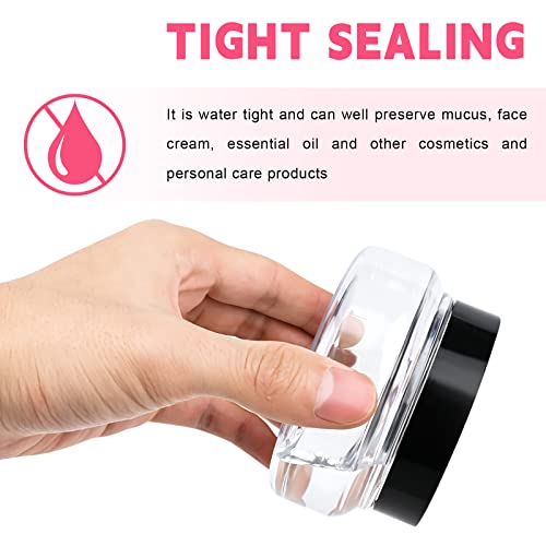 Vaipi 24Pcs Clear Plastic Jars Empty Cosmetic Travel Containers With Lids And Labels Plastic Round Refillable Lotion Containers For Diy Making Creams, Body Scrub, Butter, Sugar, Kitchen Storage #TOP3