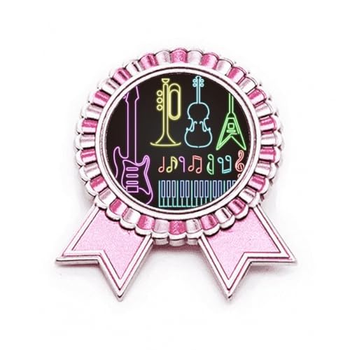 Broche en forme de guitare haut de gamme en métal rose taille M