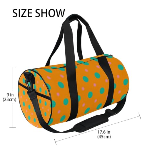 Bolsa de gimnasio unisex con bolsillo interior y estampado de lunares 4