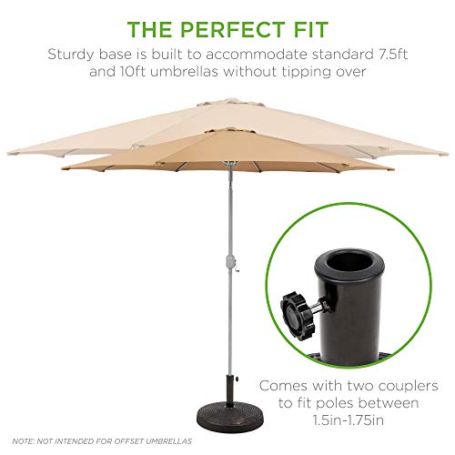 Best Choice Products SKY3784 55Lb Outdoor Patio Umbrella Stand Resin Round Umbrella Base W/Wicker Design thumb #3