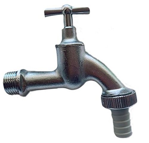 Preisvergleich Produktbild 708B Auslaufventil, Auslaufhahn, Wasser Hahn, Geräteanschluss Hahn, Matt. verchromt, Messing 1 / 2