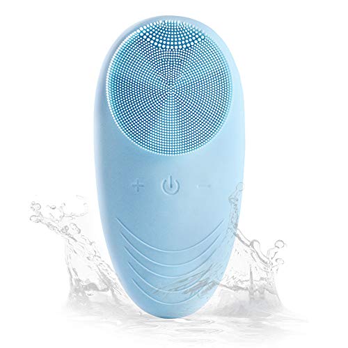 Facial Cleansing Brush, 5 Modes Sonic Facial Cleansing Brush, Rechargeable and Waterproof Face Cleansing Brush, Facial Cleanser Brush for Exfoliating and Massaging(Blue)