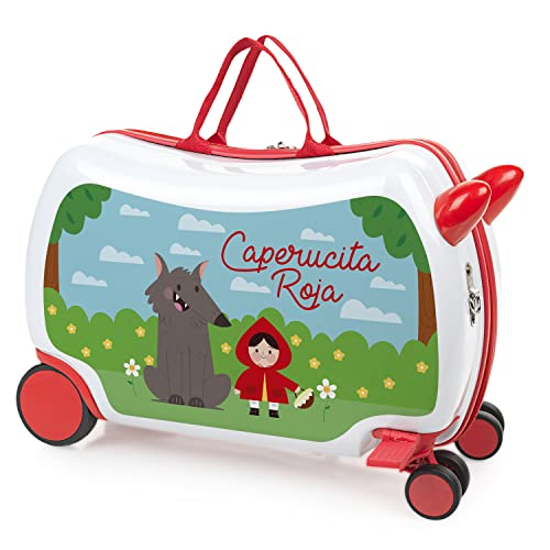 ITACA - Maleta Correpasillos. Maleta Niños con Ruedas, Maleta Infantil Niño, Maletas De Viaje, Maleta para Niños - Equipaje Ideal para Los Más Pequeños, Caperucita