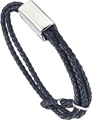 Navy Leather (Polished Steel Clasp)