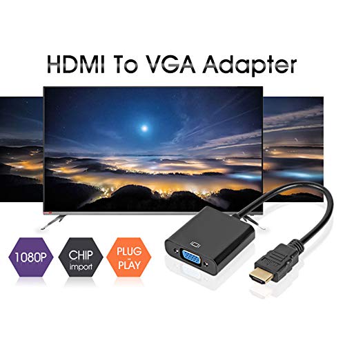 Image of HDMI Cable Adapter VGA to HDMI, 1080P VGA to HDMI Adapter for Computer, Desktop, Laptop, PC, Monitor, Projector, HDTV (HDMI TO VGA ADAPTER CONVERTER)
