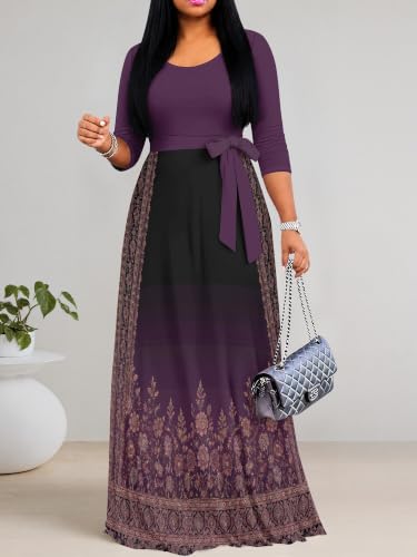 Image of Women's 3 /4 Sleeve Maxi Dress with Pockets