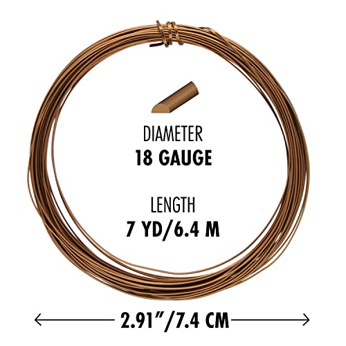 Alambre de cobre para bisutería y manualidades Beadsmith de calibre 18 semicircular 4