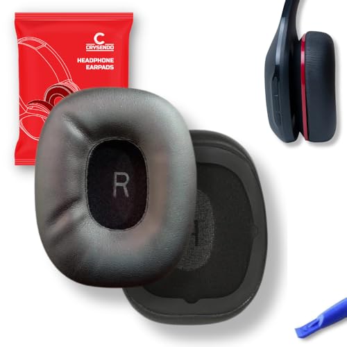 Image of Crysendo Headphone Cushion Pad Compatible with Mi Super Bass Wireless Headphones | 75mm X 55mm Replacement Mi Bass Headphones Cushion | Soft Foam & PU Leather Mi Super Bass Cushion (Black)
