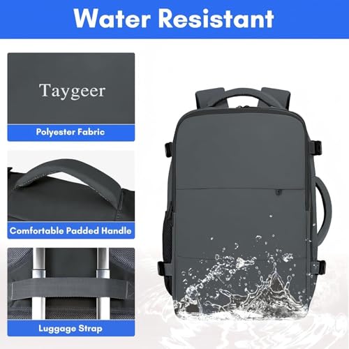 Image of Taygeer Personal Item Backpack for Women, 35L Travel Backpack | Bookbag with Laptop Compartment & Water Bottle Pocket, Lightweight Work Back pack for Weekend Business Gym Hiking, Dark Grey