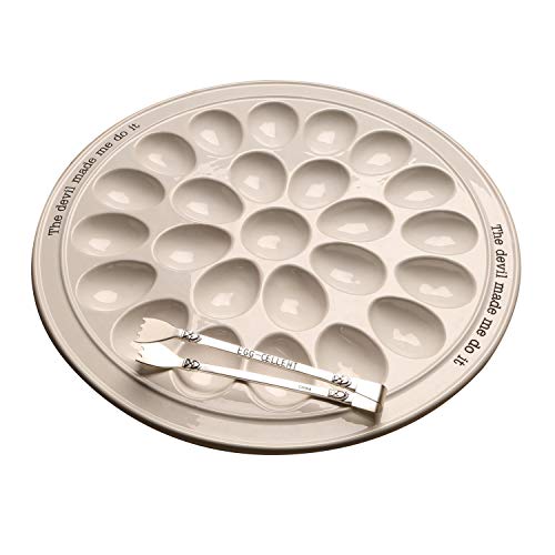 Mud Pie Egg and Oyster Serving Trays (Round Egg Plate)