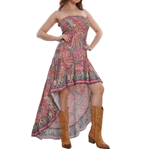 Robe femme d'été asymétrique au design ethnique chic raffiné JL-20558