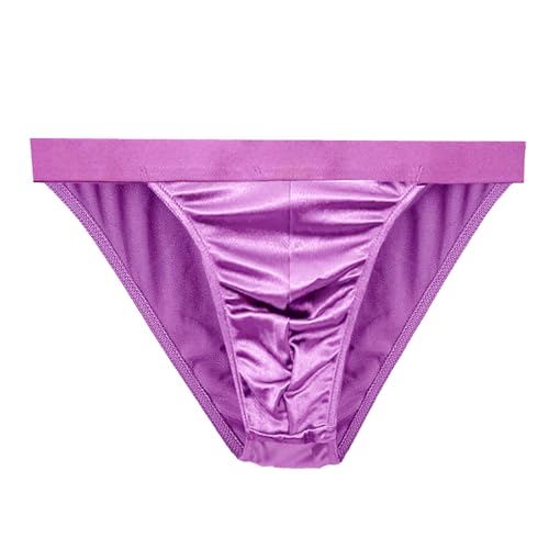 Men's Silky Satin Stretch Support Briefs Thong G-string Bikini Sexy Underwear for Men 4 Pcs/pack2
