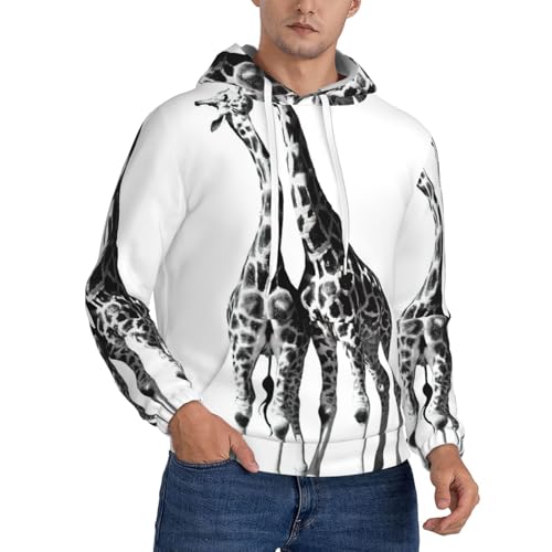 Sweat à capuche homme imprimé girafe pull manches longues parfait pour vos sorties quotidiennes