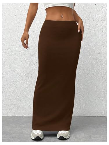 Image of GORGLITTER Women's Trendy Pencil Long Maxi Skirts High Waisted Skirt