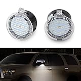 Gempro 2Pcs Full LED Side Mirror Puddle Light Lamp Assembly For 2007-2019 Toyota Tundra Sequoia, 6000K Diamond White