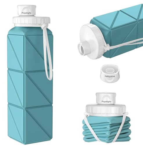 Popdigito Collapsible Water Bottles,Bpa-Free Leak-Proof Silicone Foldable Water Bottle Cup 20.6Oz,Durable Lightweight Bottle thumb #1