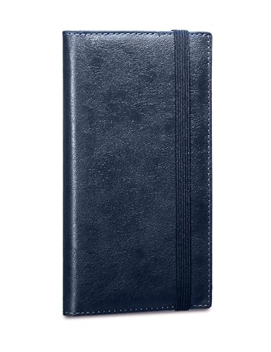 Image of Yarnic Checkbook Cover for Personal Checkbook Holder with Pen Holder | Check Book Covers & Built-in Clear Plastic Divider for Duplicate Checks (Navy Blue)